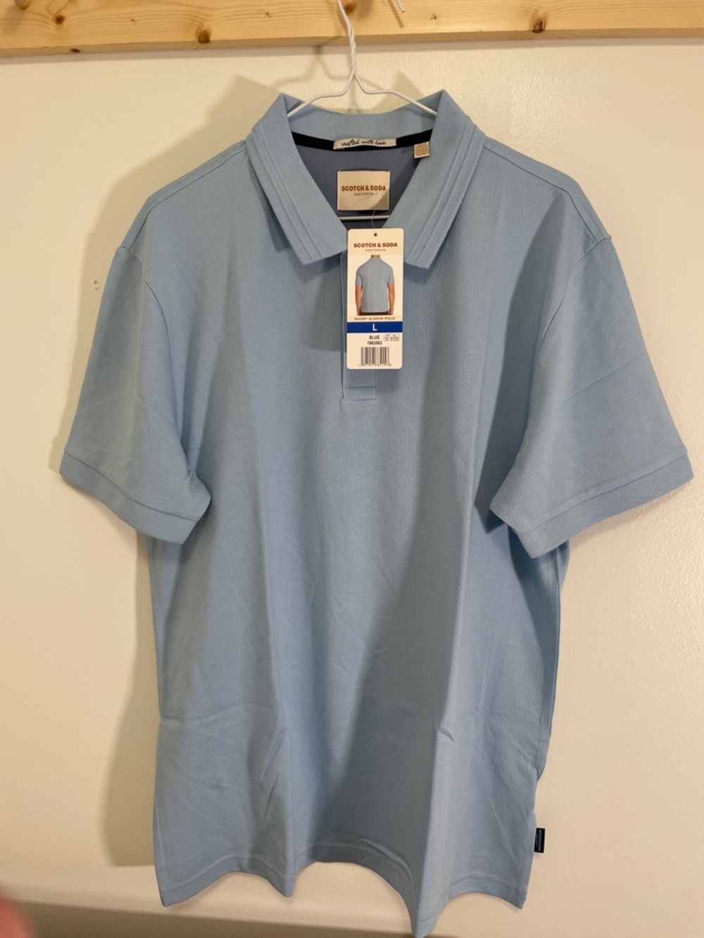 NWT Scotch & Soda Light Blue Pique Polo